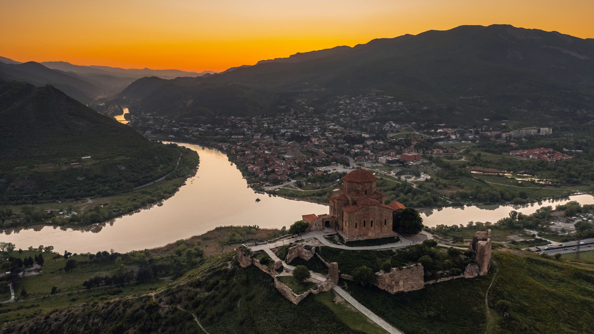 Jvari Monastery above Mtskheta — 6th-century Georgian Orthodox church overlooking the confluence of two rivers